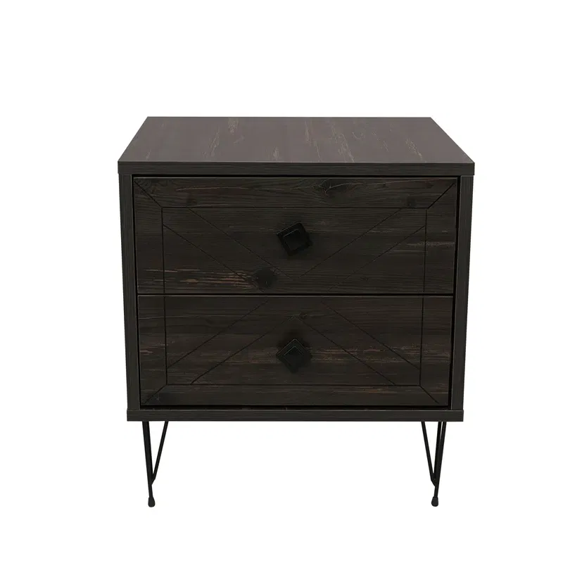 Noptiera Luna Maro Inchis cu picioare inalte si design clasic [2]