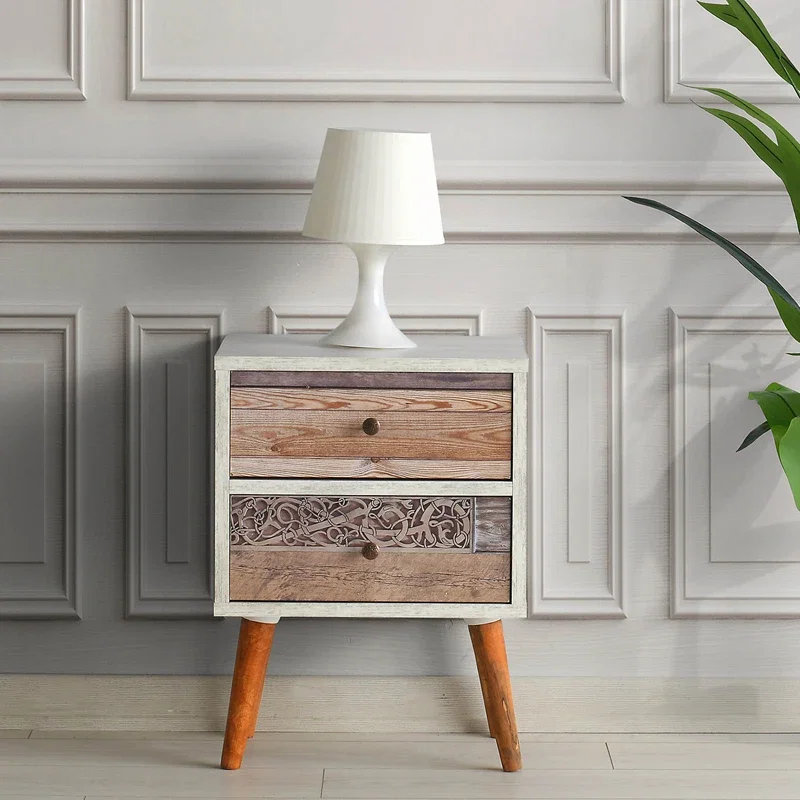 Noptiera Malmo alab nuc cu doua sertare si design scandinav [0]
