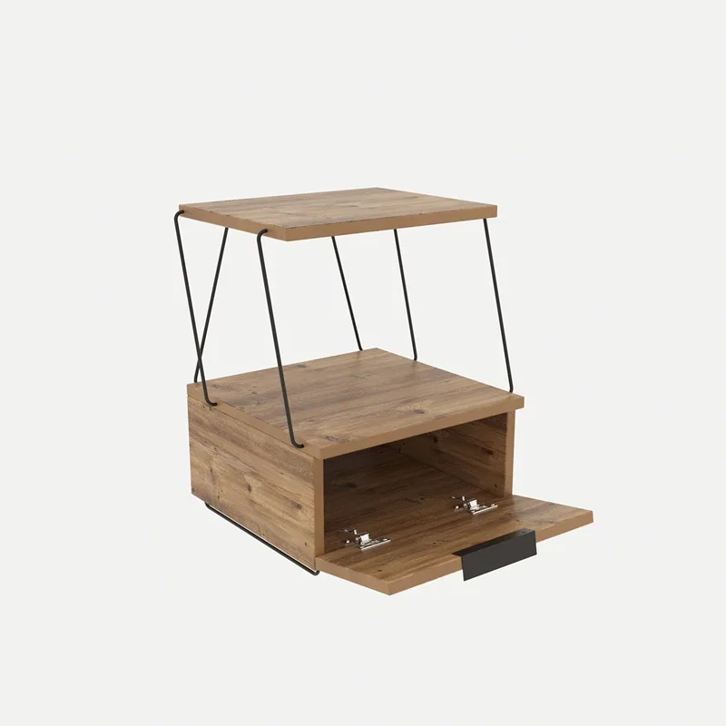 Noptiera Tekoba Pin cu compartiment de depozitare si design natural [1]