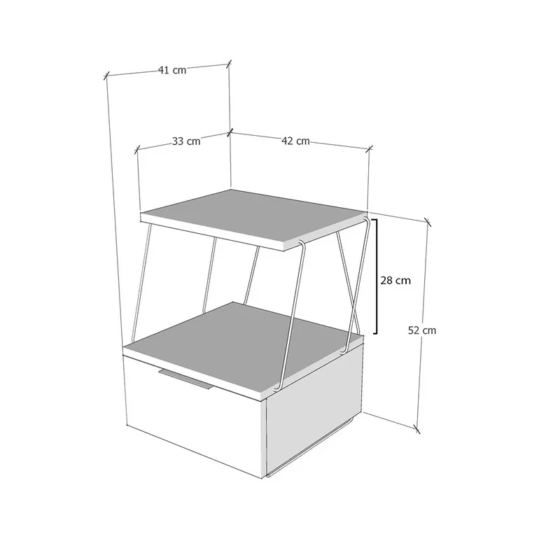 Noptiera Tekoba Pin cu compartiment de depozitare si design natural [3]