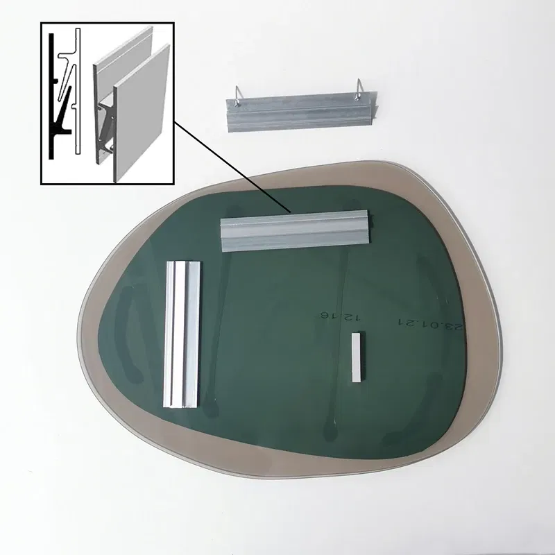 Oglinda Aqua bronz, forma fluida, fixare pe perete [3]