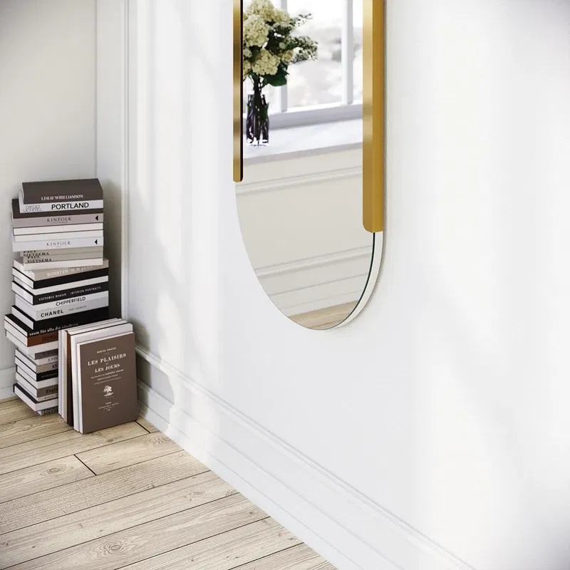 Oglinda Caprice aurie, forma ovala, rama metalica eleganta [3]