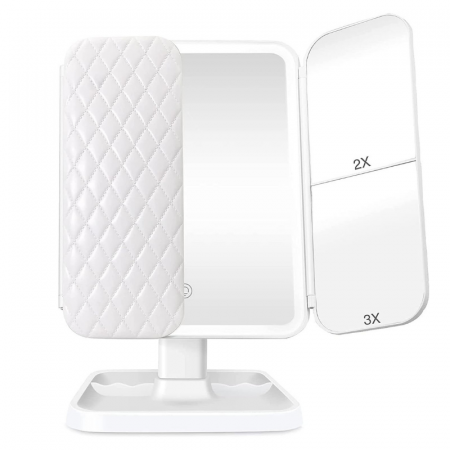 Oglinda machiaj cu LED, plianta cu touchscreen si zoom 1x/2x/3x [10]