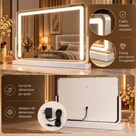 Oglinda de Machiaj Glamour cu LED 60x52cm [5]