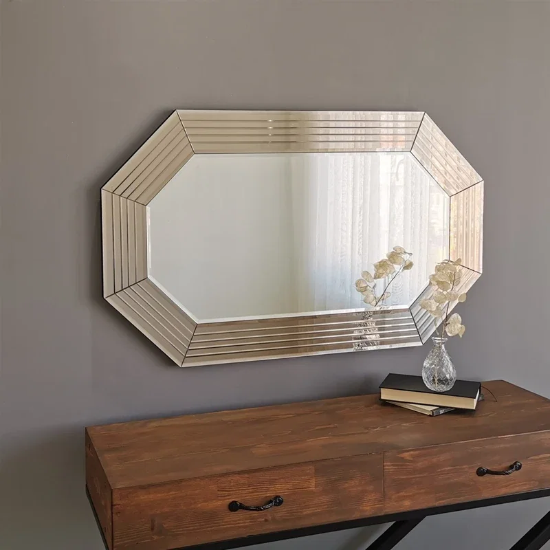 Oglinda dreptunghiulara cu rama bronz, ajustabila, stil clasic [4]