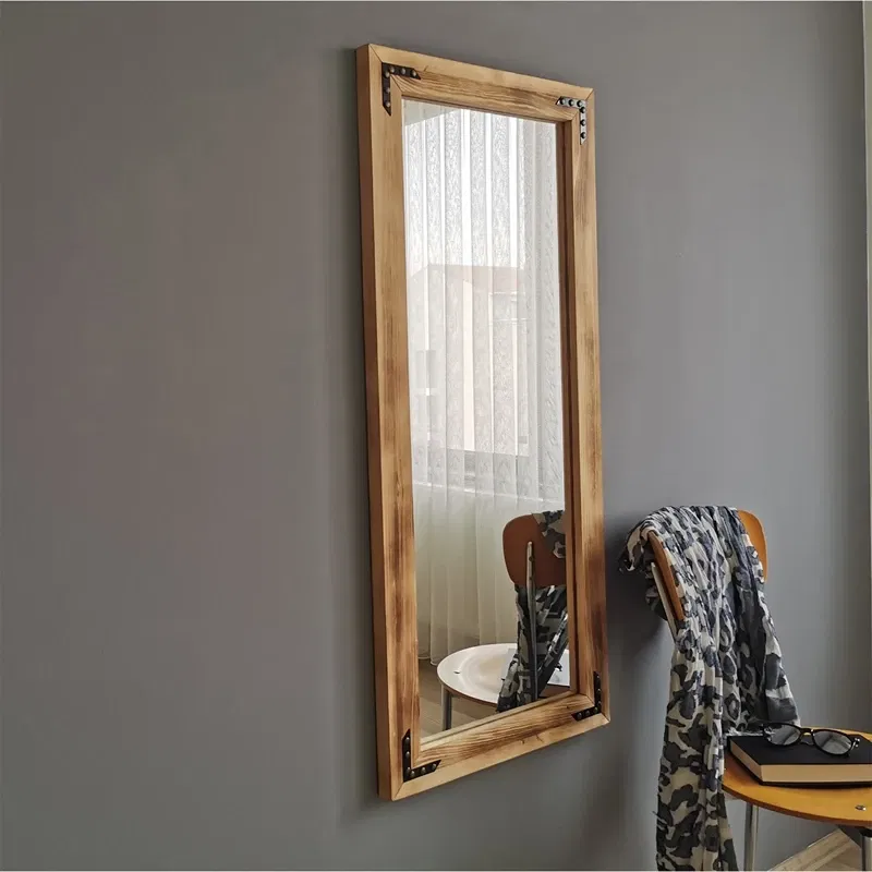 Oglinda dreptunghiulara cu rama din lemn de stejar, ajustabila [3]