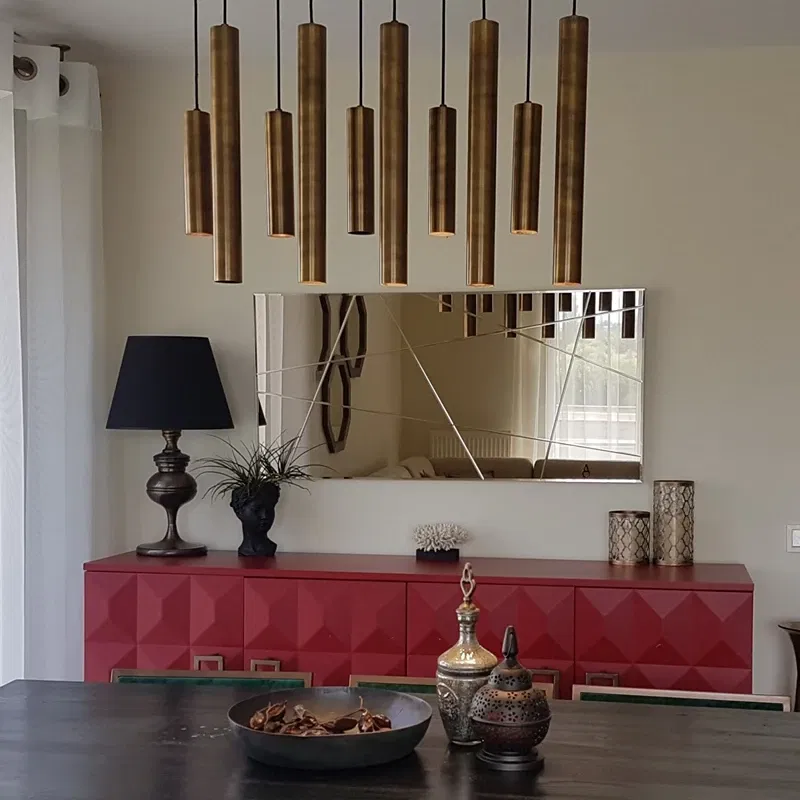 Oglinda dreptunghiulara mare cu rama bronz, moderna si ajustabila [0]