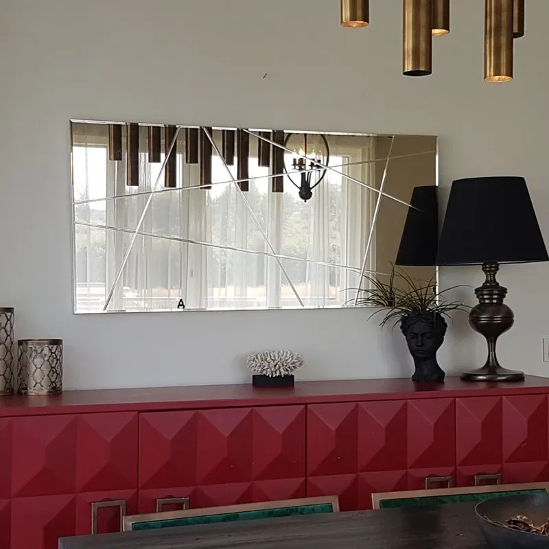 Oglinda dreptunghiulara mare cu rama bronz, moderna si ajustabila [2]