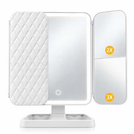 Oglinda machiaj cu LED, plianta cu touchscreen si zoom 1x/2x/3x [19]