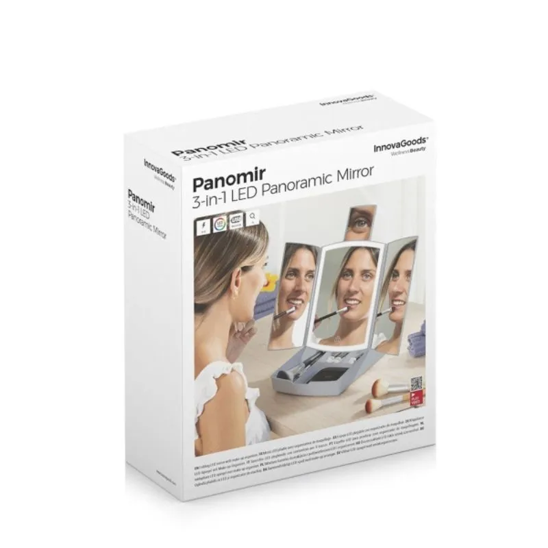 Oglinda machiaj cu led si organizator cosmetice [11]