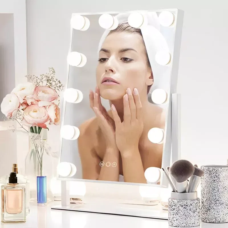 Oglinda machiaj profesionala cu 12 becuri LED Hollywood Star [7]