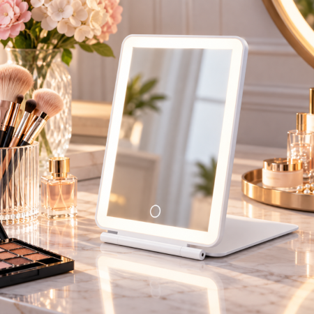 Oglinda make up de calatorie cu 72 led-uri pliabila si reincarcabila [1]