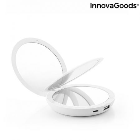 Oglinda machiaj cu becuri led si baterie externa smartphone [5]