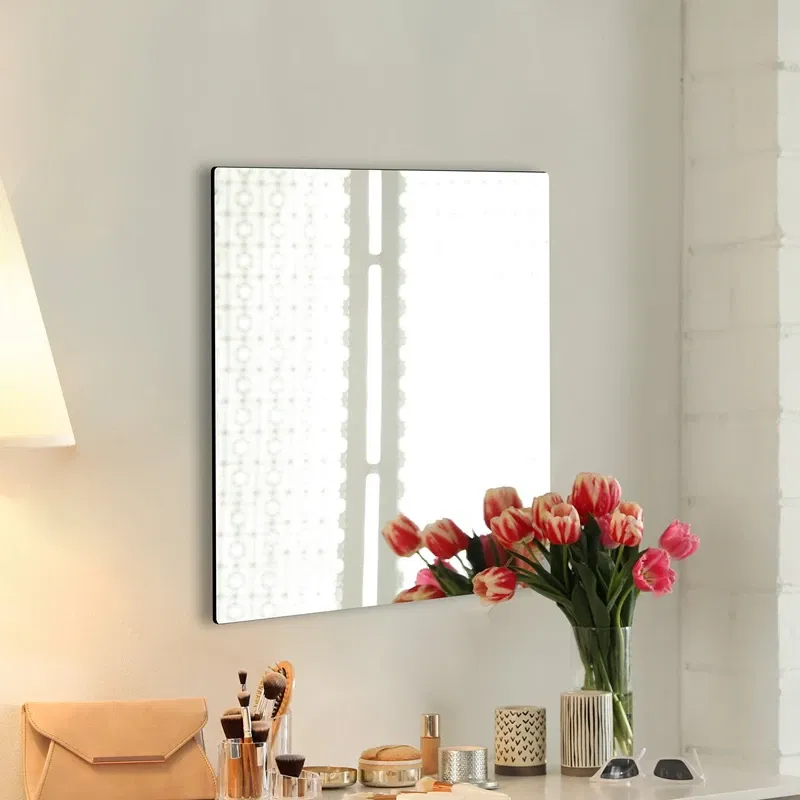 Oglinda patrata, argintie, 30 x 30 cm, acrilica, montaj fara gauri [0]