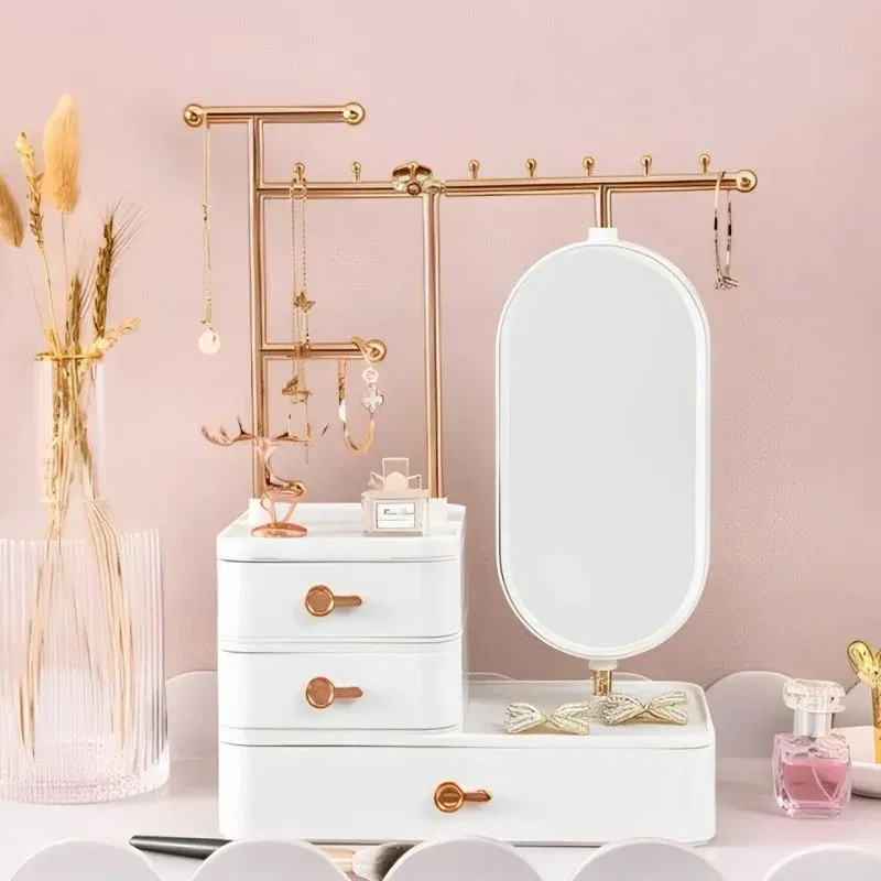 Organizator Bijuterii cu Oglinda si Sertare Elegante [0]