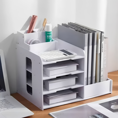 Cadouri pentru Sefi - Organizator birou cu rafturi si suport carti