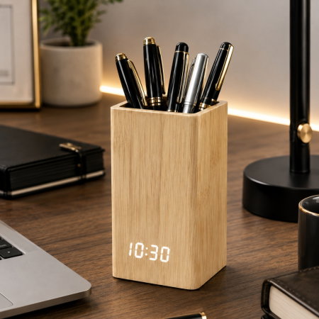 Cadouri Pentru Secret Santa - Organizator de Birou cu Ceas Digital LED