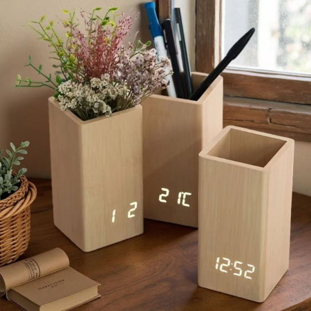 Organizator de Birou cu Ceas Digital LED [6]
