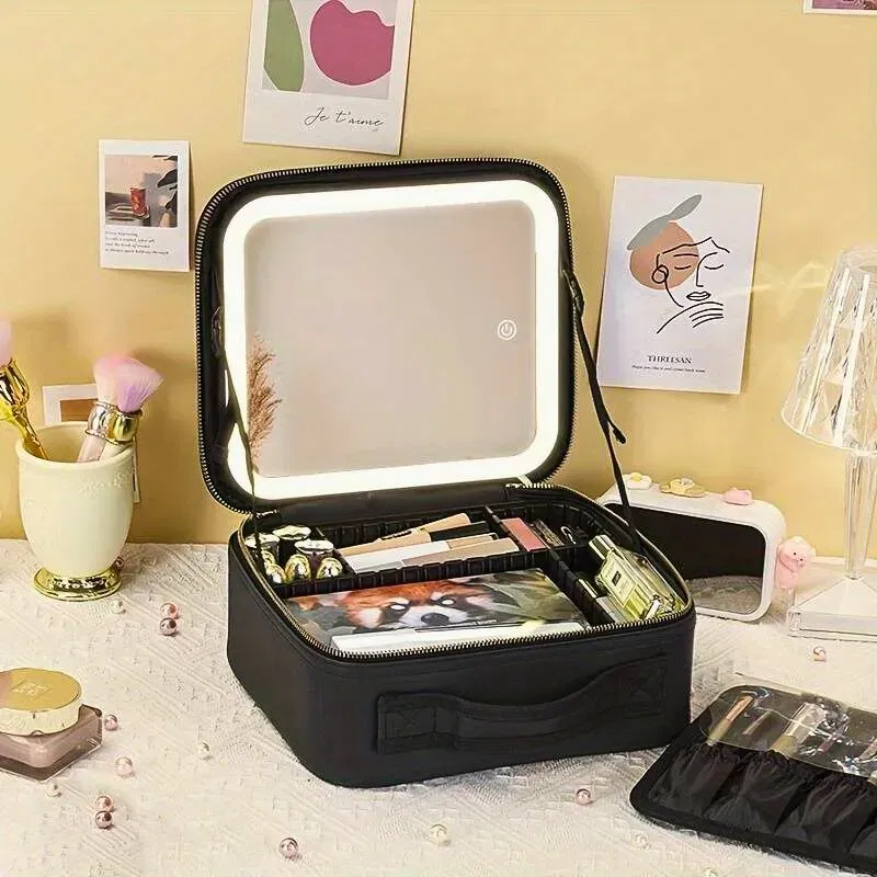 Organizator de cosmetice cu oglinda LED [3]