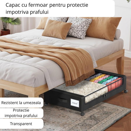 Organizator de haine cu roti pentru depozitare sub pat [4]