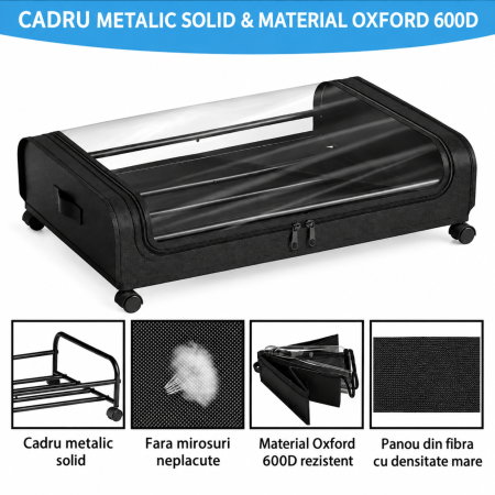Organizator de haine cu roti pentru depozitare sub pat [13]