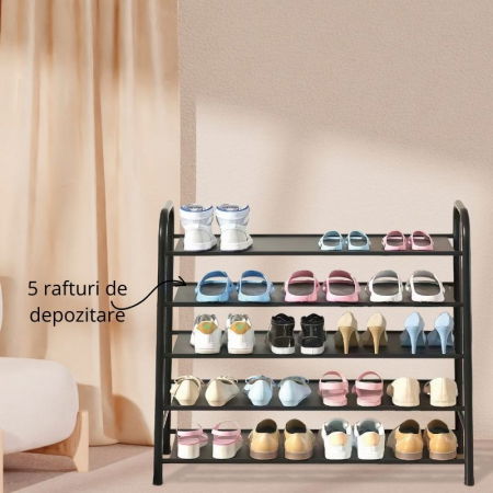Organizator incaltaminte negru, 5 niveluri [4]