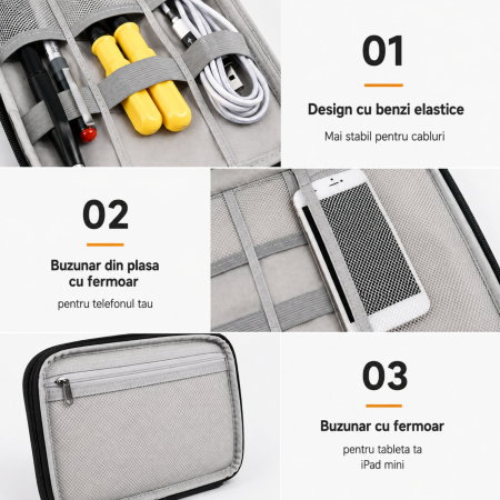 Organizator pentru cabluri cu 3 compartimente [11]