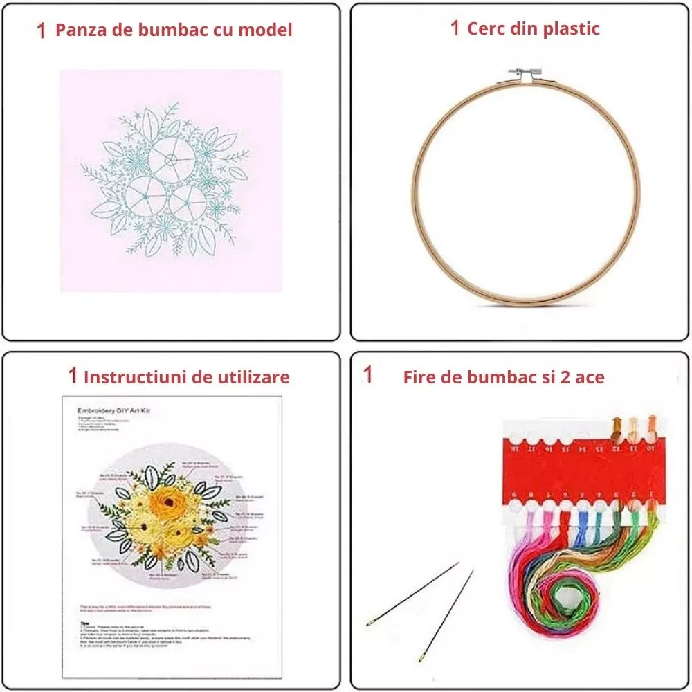 Pachet 3 Kit-uri Broderie DIY, de Craciun [9]
