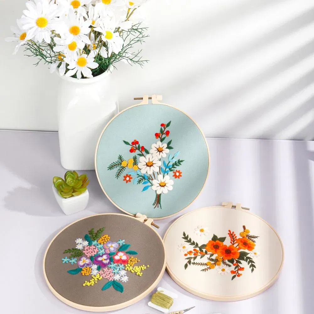 Pachet 3 Kit-uri Broderie DIY, Flori [1]