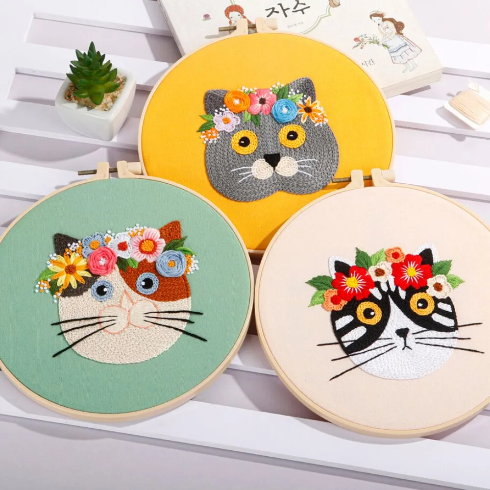 Pachet 3 Kit-uri Broderie DIY, Pisicute [2]