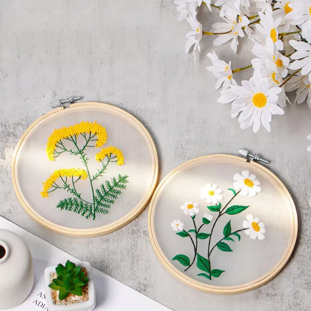 Pachet 4 Kit-uri Broderie DIY, Flori delicate [1]