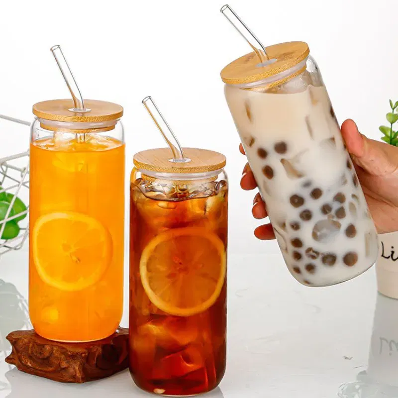 Pahar cu Capac din Lemn si Pai Reutilizabil [2]