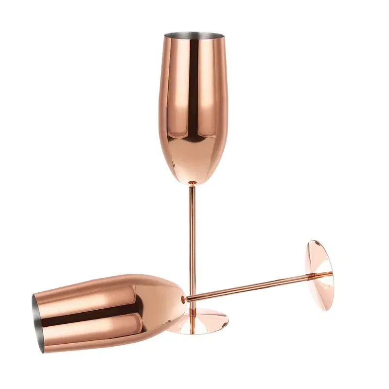 Pahar sampanie din Otel inoxidabil Rose Gold [7]