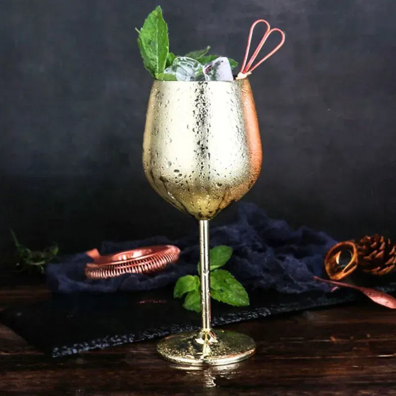 Petrecere - Pahar vin din Otel Inoxidabil Shiny Gold