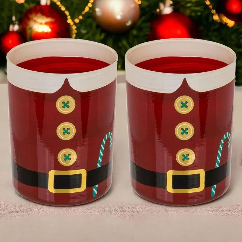 Cadouri pentru Iubit - Set 2 Pahare whiskey costumul lui Mos Craciun