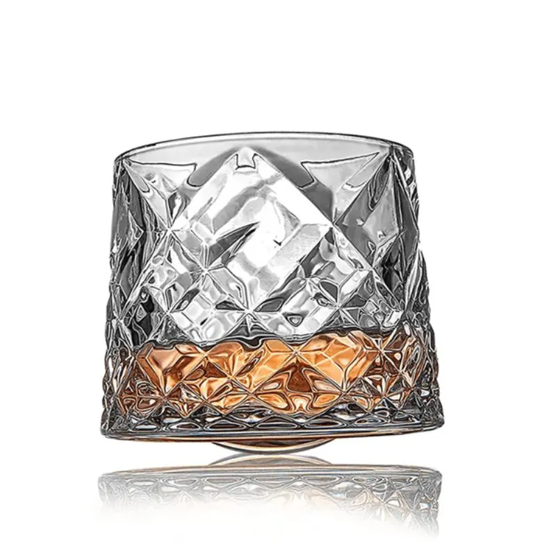 Pahar whiskey Diamant cu baza din lemn [6]