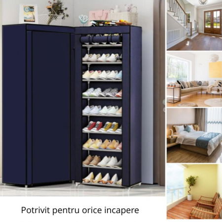 Pantofar textil 9 rafturi cu husa si fermoar [4]