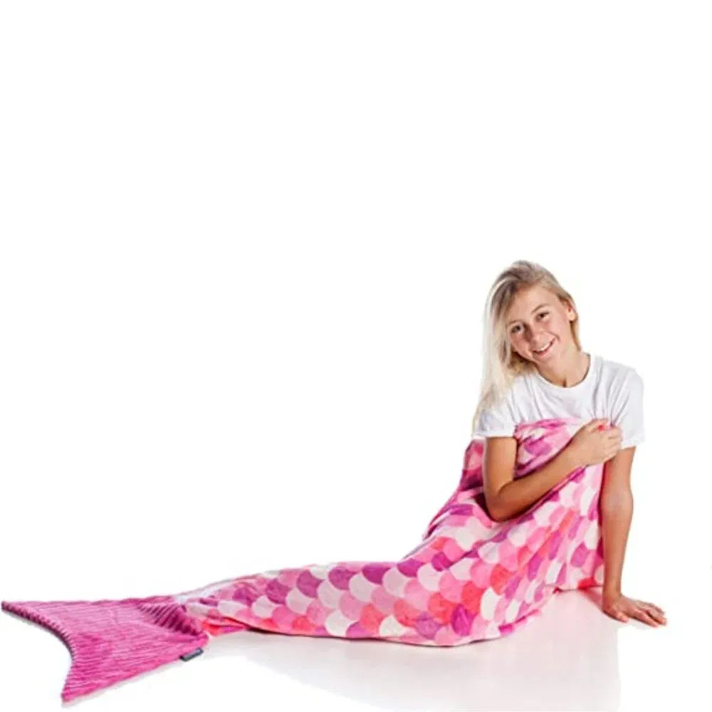 Patura coada de sirena pentru copii, Micuta Ariel, Lilla, 240g/mp [3]