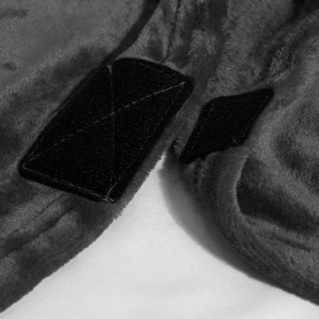 Patura cu maneci, buzunar si prindere la spate, Super Catifelata, 340g/mp, Gri [8]