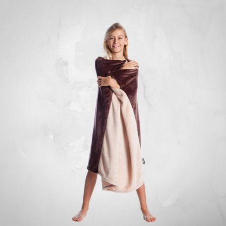 Patura cu maneci pentru copii, Cozy Brownie, 240g/mp [6]