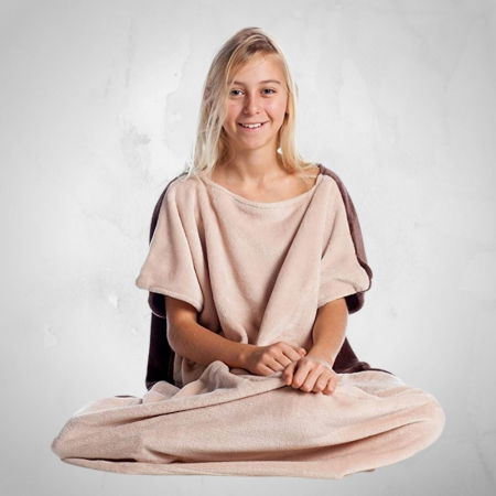 Patura cu maneci pentru copii, Cozy Brownie, 240g/mp [4]