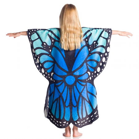 Patura cu maneci pentru copii, Fluture albastru zglobiu, 240g/mp [1]