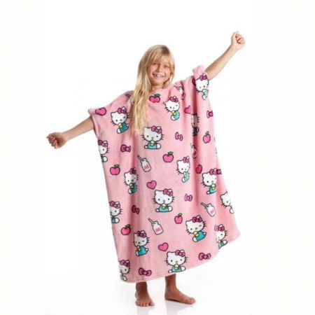 Patura cu maneci pentru copii, Hello Kitty, 240g/mp [1]