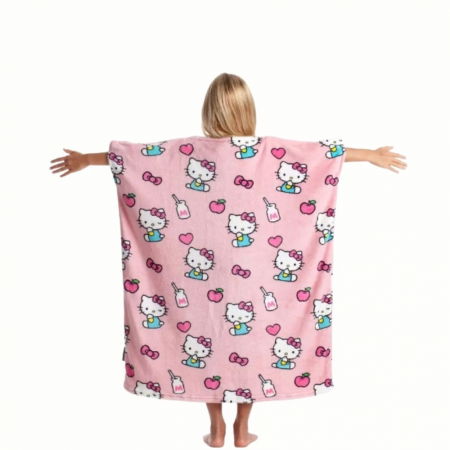Patura cu maneci pentru copii, Hello Kitty, 240g/mp [2]
