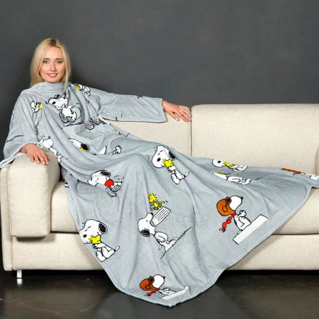 Patura cu maneci si buzunar, Funny Snoopy, 240g/mp [0]
