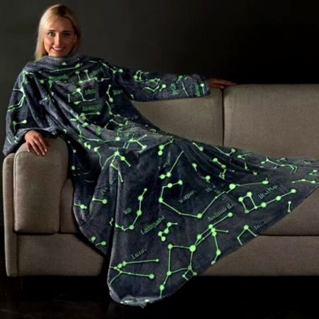 Patura cu maneci si buzunar, Iluminata, Constelatii, 240g/mp [0]