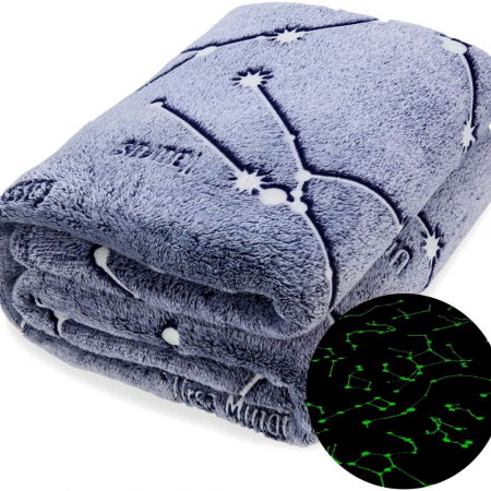 Patura cu maneci si buzunar, Iluminata, Constelatii, 240g/mp [3]