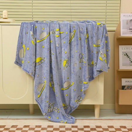 Patura Fosforescenta cu Astronauti Flanel 130 x 150 cm [6]