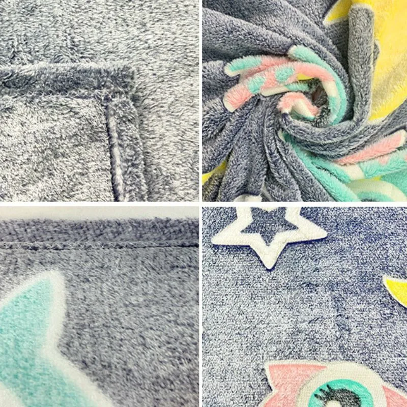 Patura Fosforescenta cu Bufnite Flanel 130 x 150 cm [8]