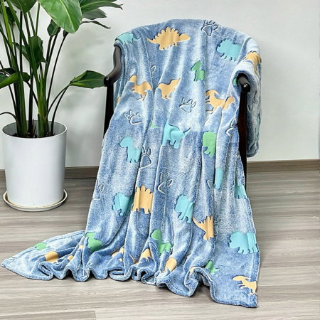 Patura Fosforescenta cu Dinozauri Flanel 130 x 150 cm [5]